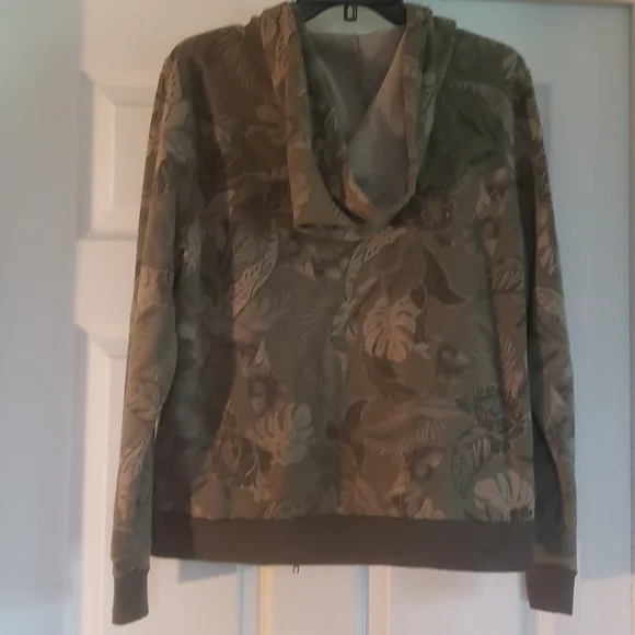 Victoria's Secret PINK Everyday Lounge Hoodie Sweatshirt Tropical Leaves Floral - Picture 5 of 6